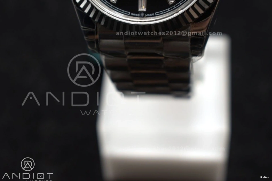 Black Gain GSF A2836 40 Crystal President Dial Weight DayDate SS on Bracelet 1206